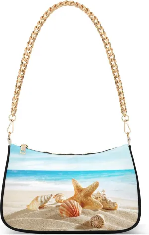 Kigai Women's Handbag Summer Seashell Sand Shoulder Bag Tote Bag Chain Bag and Purse