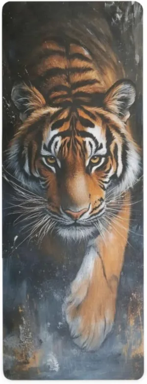Kigai Yoga Mat Cool Tigers Fitness Mat Eco-Friendly Non Slip Portable Foldable Floor Workouts Mat for Pilates Home Gym Exercise Beach 70.8x26 inch