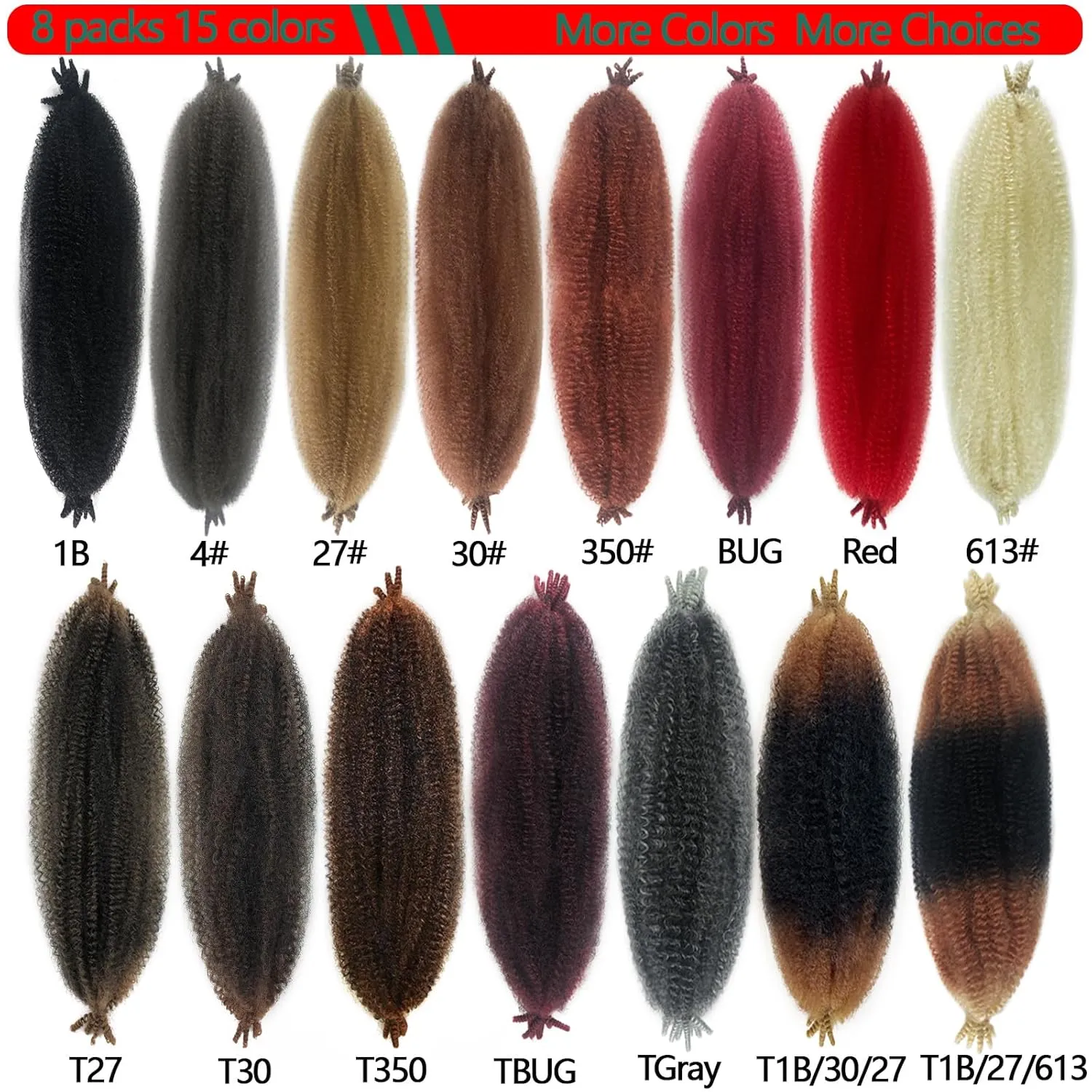 Kinky Braiding Hair Burgundy Springy Afro Twist 24 Inch Marley Hair for Passion Twist Crochet 8 Packs BUG Afro Spring Twist Hair for Black Women