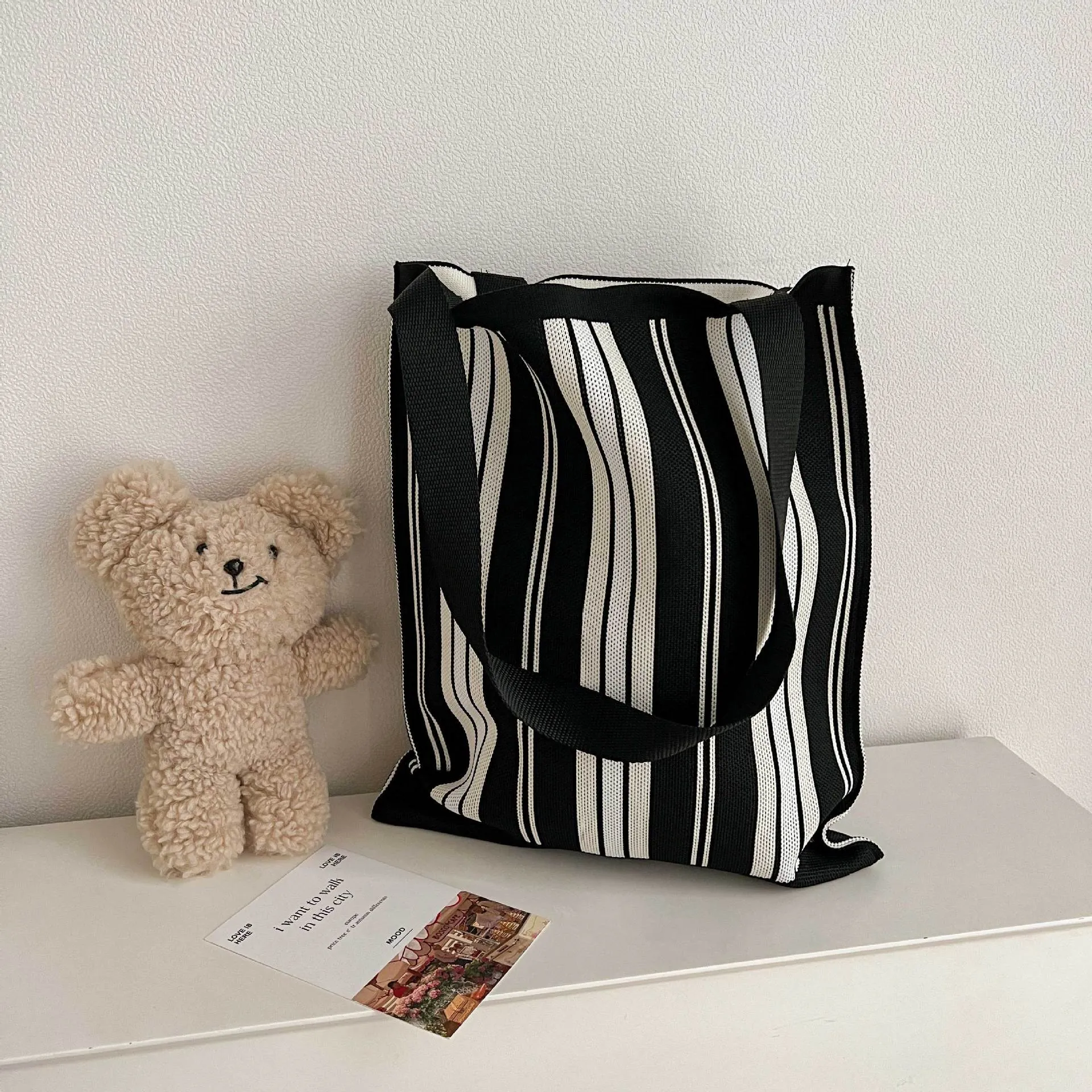 Knitted Korean Big Fashion Simple Cat Shoulder Bags