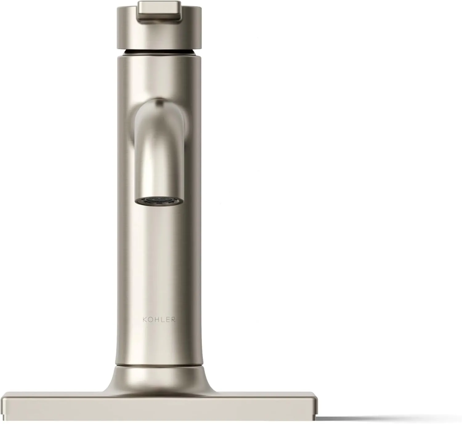 Kohler 28126-4-BN Venza Bathroom Sink Faucet, 1 Hole, Single-Handle Bathroom Faucets with Clicker Drain, 1.2 gpm, Vibrant Brushed Nickel