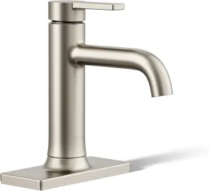 Kohler 28126-4-BN Venza Bathroom Sink Faucet, 1 Hole, Single-Handle Bathroom Faucets with Clicker Drain, 1.2 gpm, Vibrant Brushed Nickel