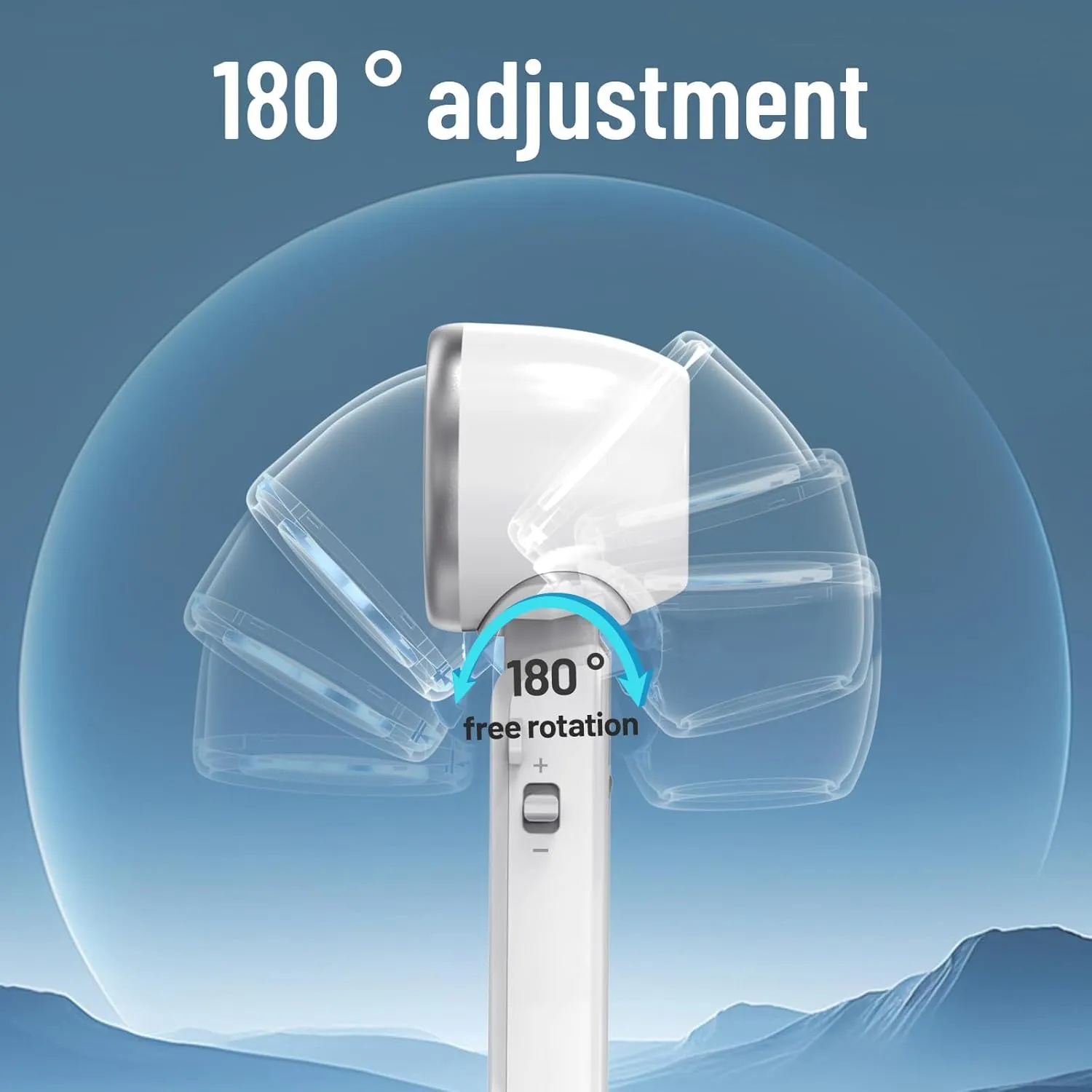 Kuesuny 16000RPM Ultra-Powerful Handheld Fan with 6000mAh Rechargeable Battery, 1-100 Speed Wind Adjustable, 180 Foldable Cooling Fan for Travel, Outdoor, Office, or Home Use in White