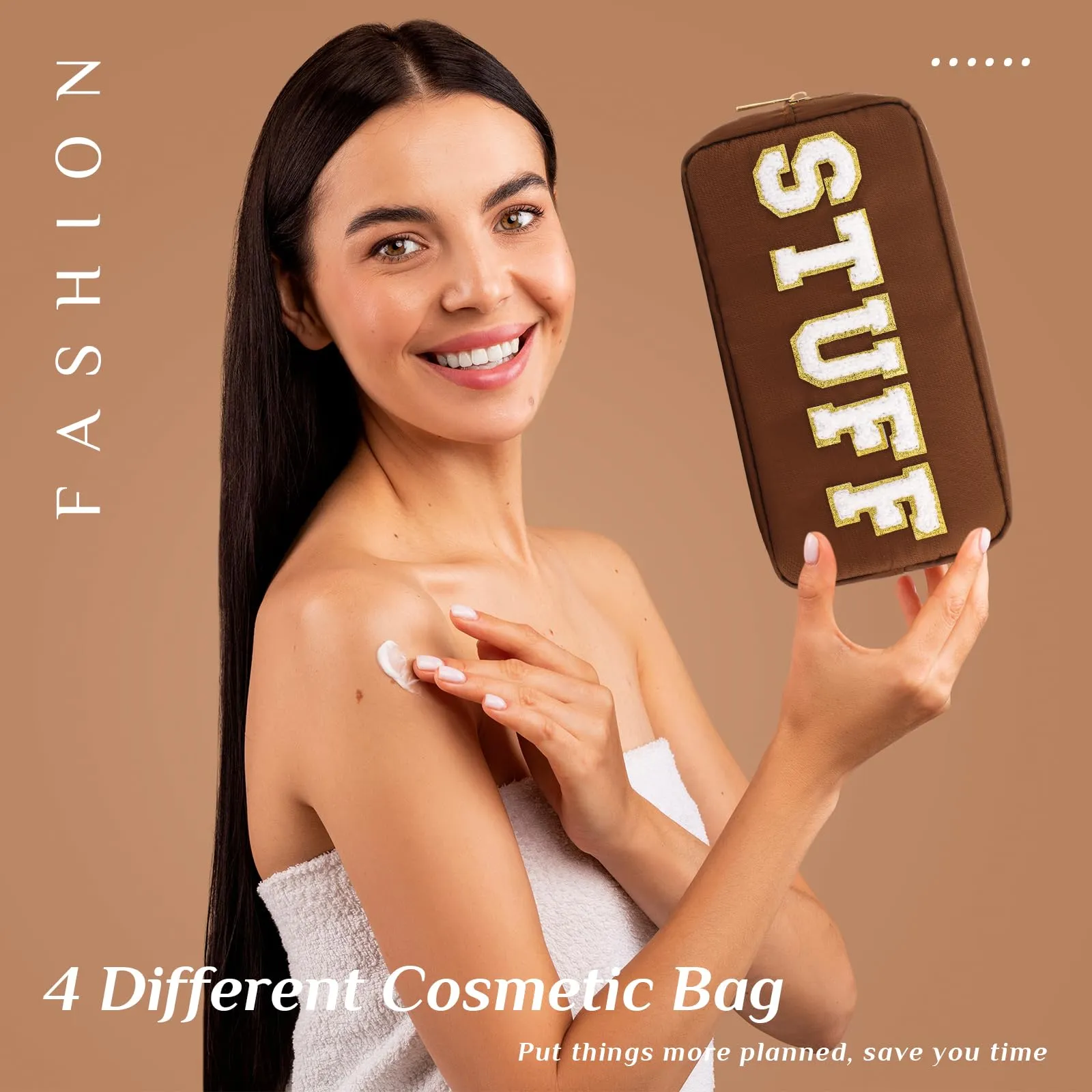 Labeled Makeup Bags Set - 4 Pack
