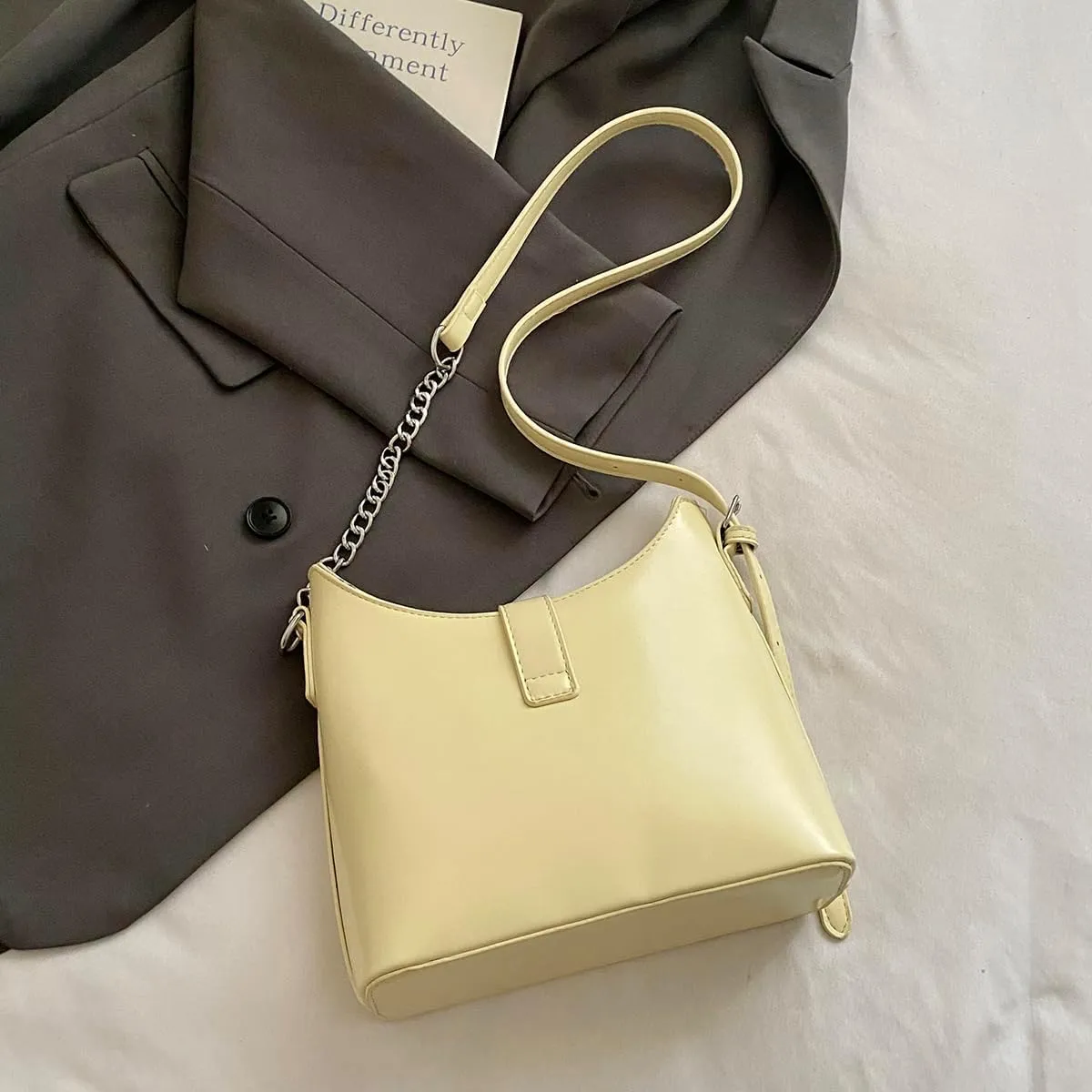 Ladies' handbag, single-shoulder bag, shoulder strap and zipper closed crossbody bag, ladies' handbag
