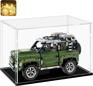 LANSCOERY Clear Acrylic Display Case, Assemble Horizontal Display Box Stand with Black Base, Dustproof Protection Showcase for Collectibles Memorabilia Figurines (14x11x11inch;36x28x28cm)