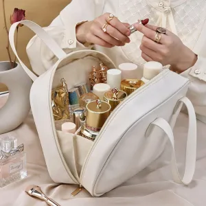 Large-Capacity High-End Partition Storage Leather Storage Bag, Cosmetic Bag, Portable Waterproof Women's Handmade bag