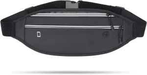 Large Crossbody Fanny Pack for Men&Women,Waterproof Waist Pack for Travel Hiking Sports,Adjustable Running Belt Carry Any Phone,Black
