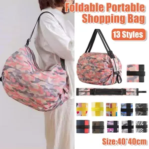 Large Foldable Reusable Shopping Bag Portable Travel Shoulder Grocery Tote Bag