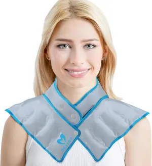 Large Gel Ice Pack & Microwavable Heating Pad for Neck Shoulder Upper Back Pain Relief - Reusable Weighted Cold Pack for Injuries - Hot & Cold Compress Therapy for Swelling, Bruises, Surgery