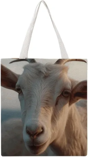 Large Grocery Bags Beach Tote Docile Goat Shopping Bag for Women Shoulder Bag for Travel Work Handbag
