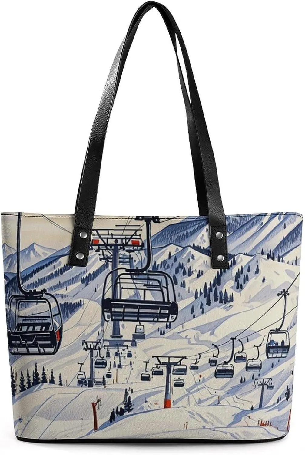 Large Grocery Bags Beach Tote Mount Horsney Ski Lift Bag for Women Shoulder Bag for Travel Work Handbag