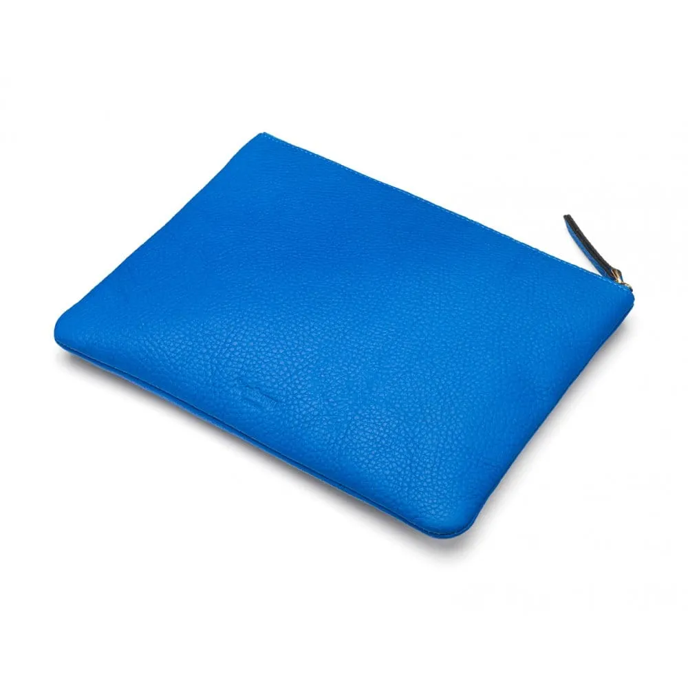Large Leather Makeup Bag - Cobalt