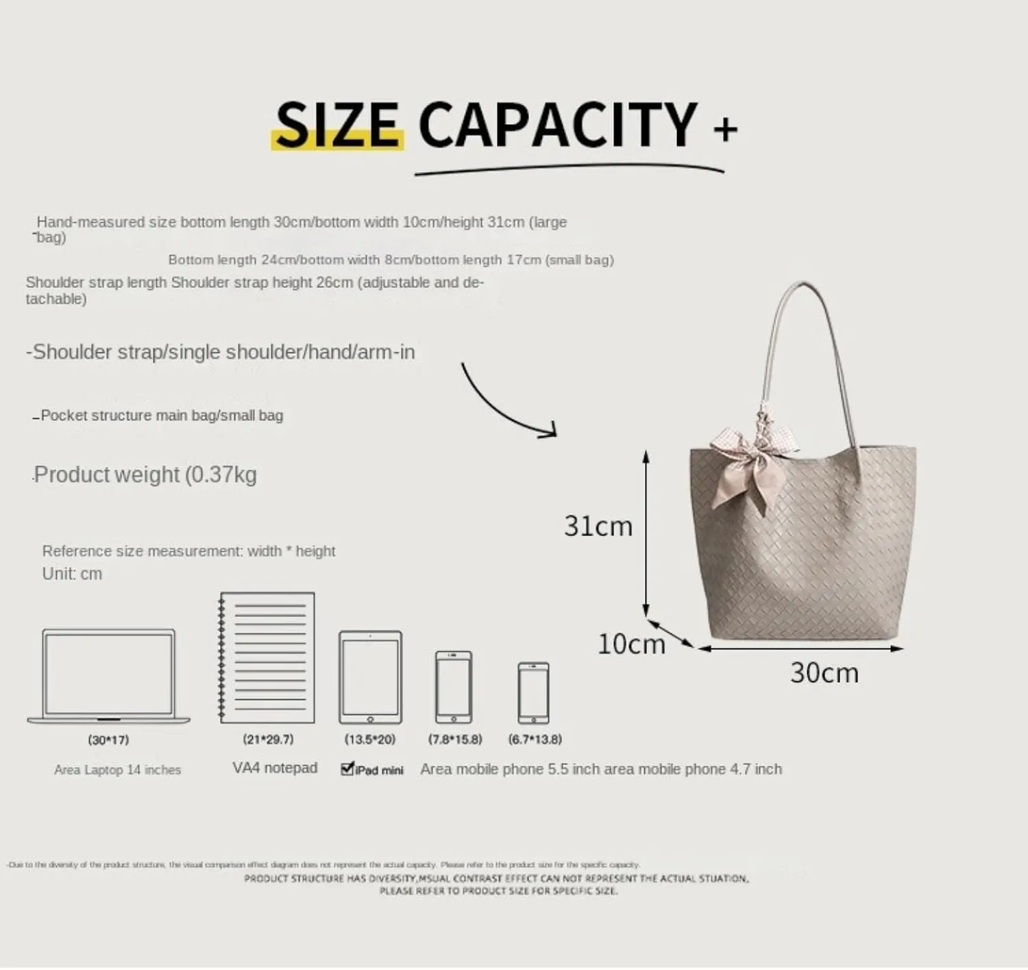 Large Leather Woven Tote Bag for Women - Braided Shoulder Handbag for Work, Shopping, Travel & Daily Use