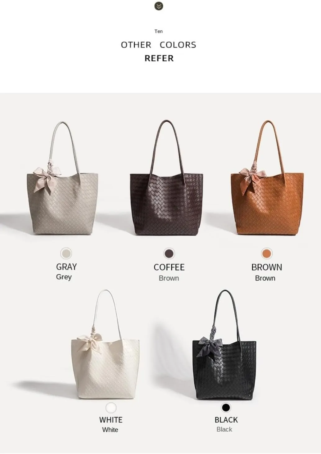 Large Leather Woven Tote Bag for Women - Braided Shoulder Handbag for Work, Shopping, Travel & Daily Use