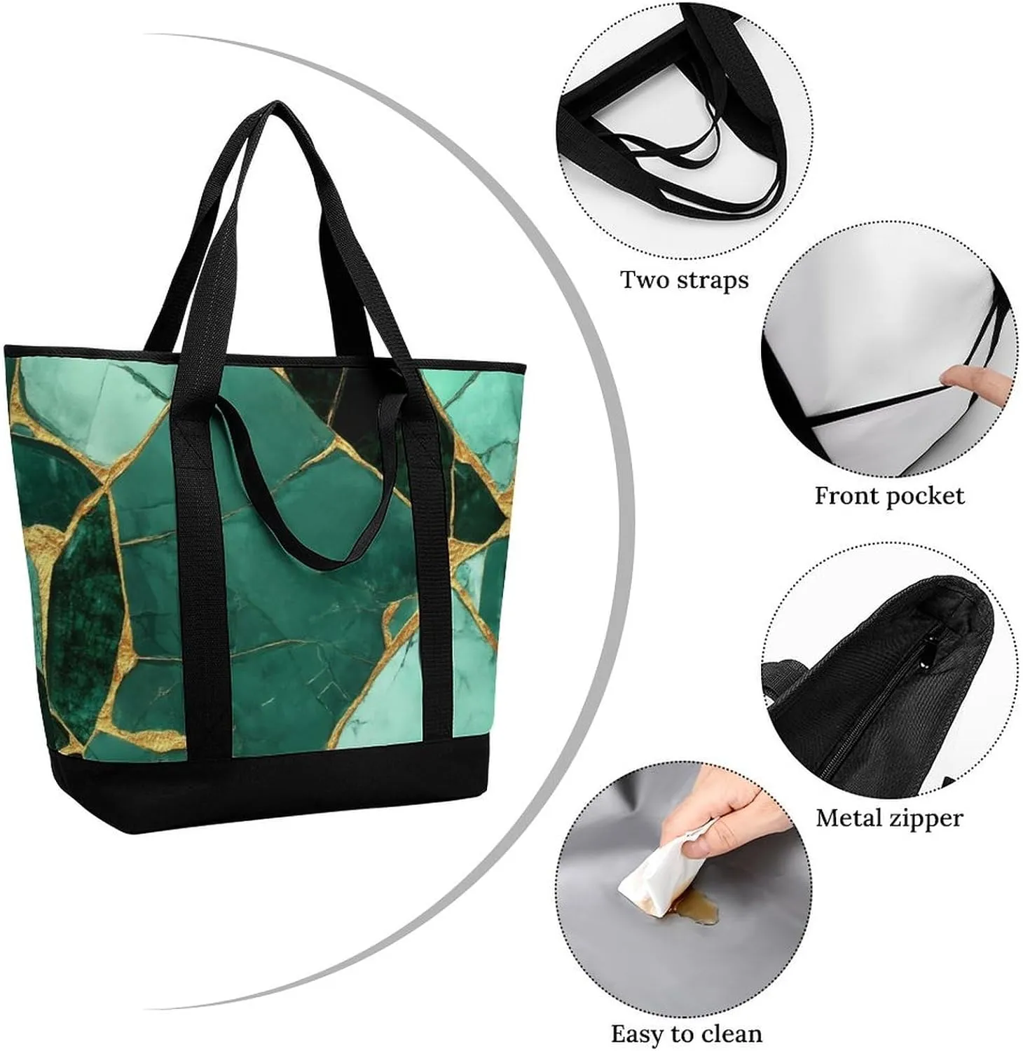 Large Thermal Shopping Tote Bag Travel Friendly Fashion Handbag Commuter Bag