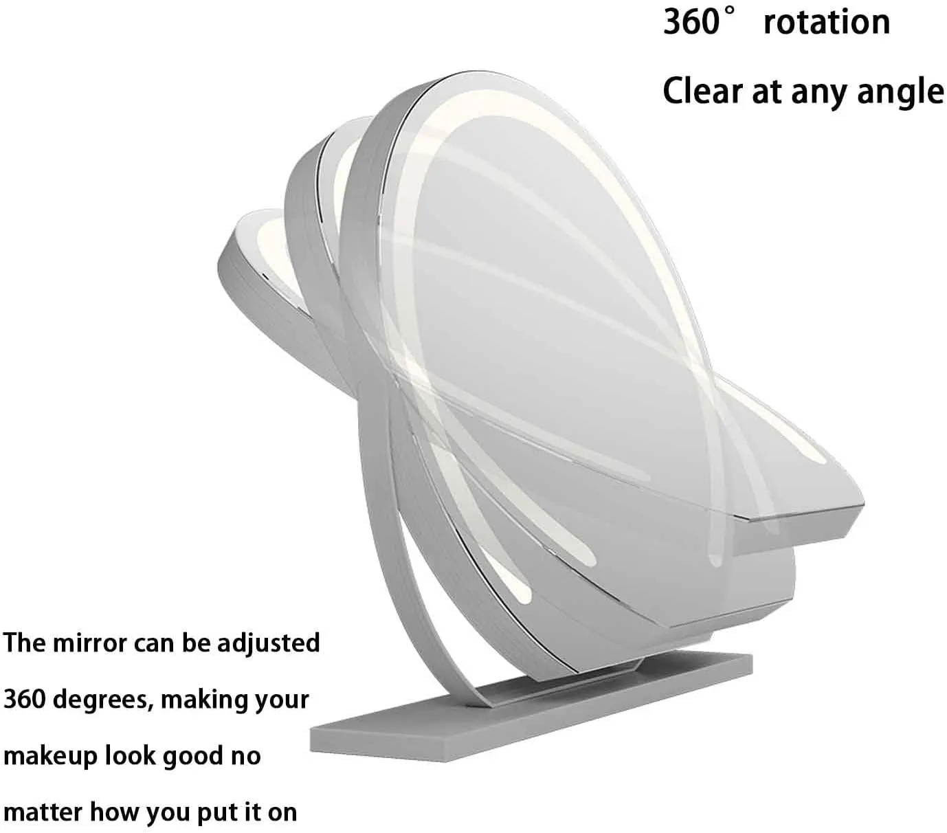 Large Vanity Mirror with Lights,Round LED Makeup Mirror,Dressing Table Makeup Mirror，Smart Touch Control 3 Colors Dimmable, 360° Rotation Gold,40cm