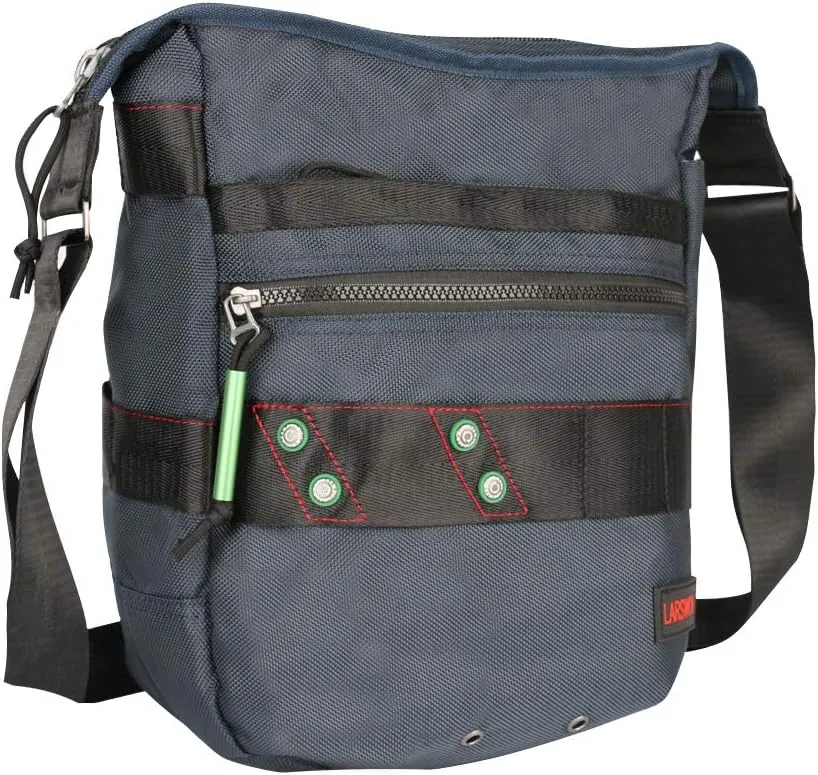 Larswon Vertical Messenger Bag, Crossbody Bag, Shoulder Bag Tablets Bag Satchel for Men Women Blue