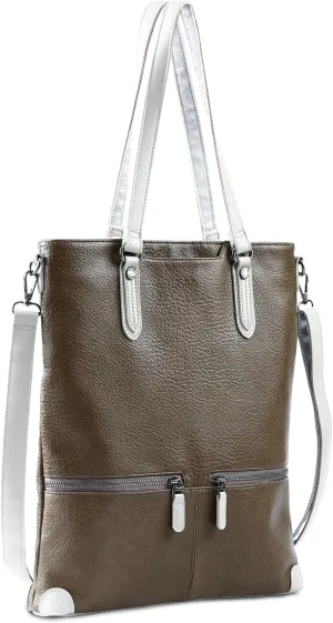 Lassviin Laptop Tote Bag, Leather Work Tote for Computer Bag Waterproof Lightweight Shoulder Bag Purse Handbag Crossbody Bag