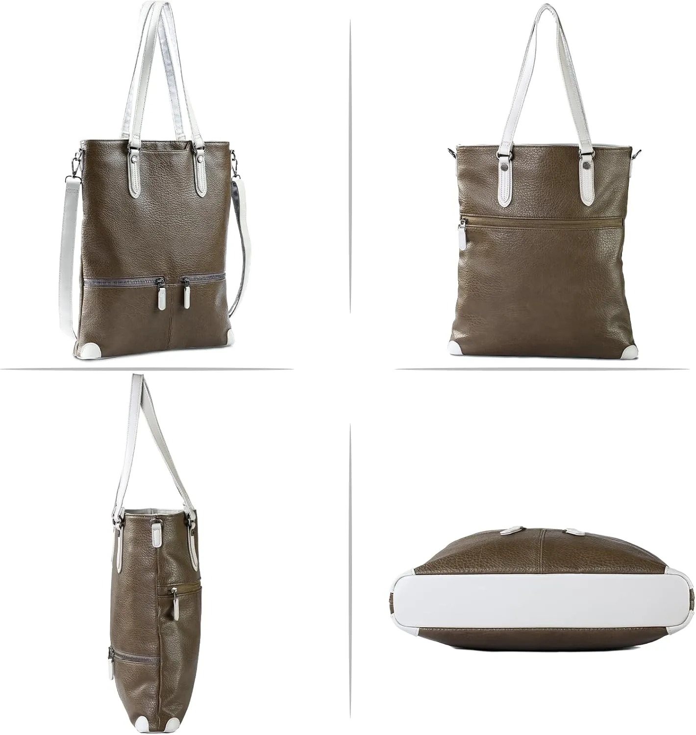 Lassviin Laptop Tote Bag, Leather Work Tote for Computer Bag Waterproof Lightweight Shoulder Bag Purse Handbag Crossbody Bag