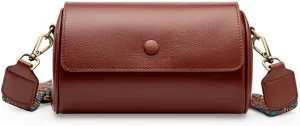Leather Boston Pillow Bag Crossbody Bag Women's Bag All-match Woven Retro Commuting Single Shoulder