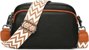 Leather Crossbody Pouch Contrast Women's Bag Simple Shoulder Crossbody Bag