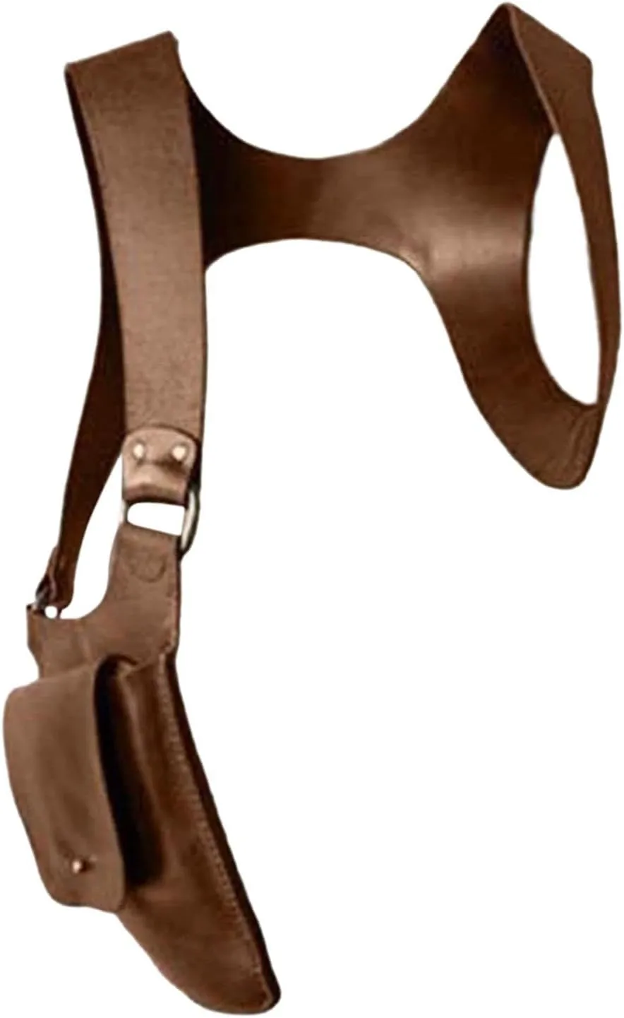 Leather Hidden Underarm Shoulder Bag Mobile Phone Bag Shoulder Wallet Concealed Pack for Steampunk Parties Shopping Outdoor