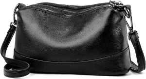 Leather Women's Bag, Multi-compartment Shoulder Bag, Solid Color, Top Layer Cowhide Crossbody Bag