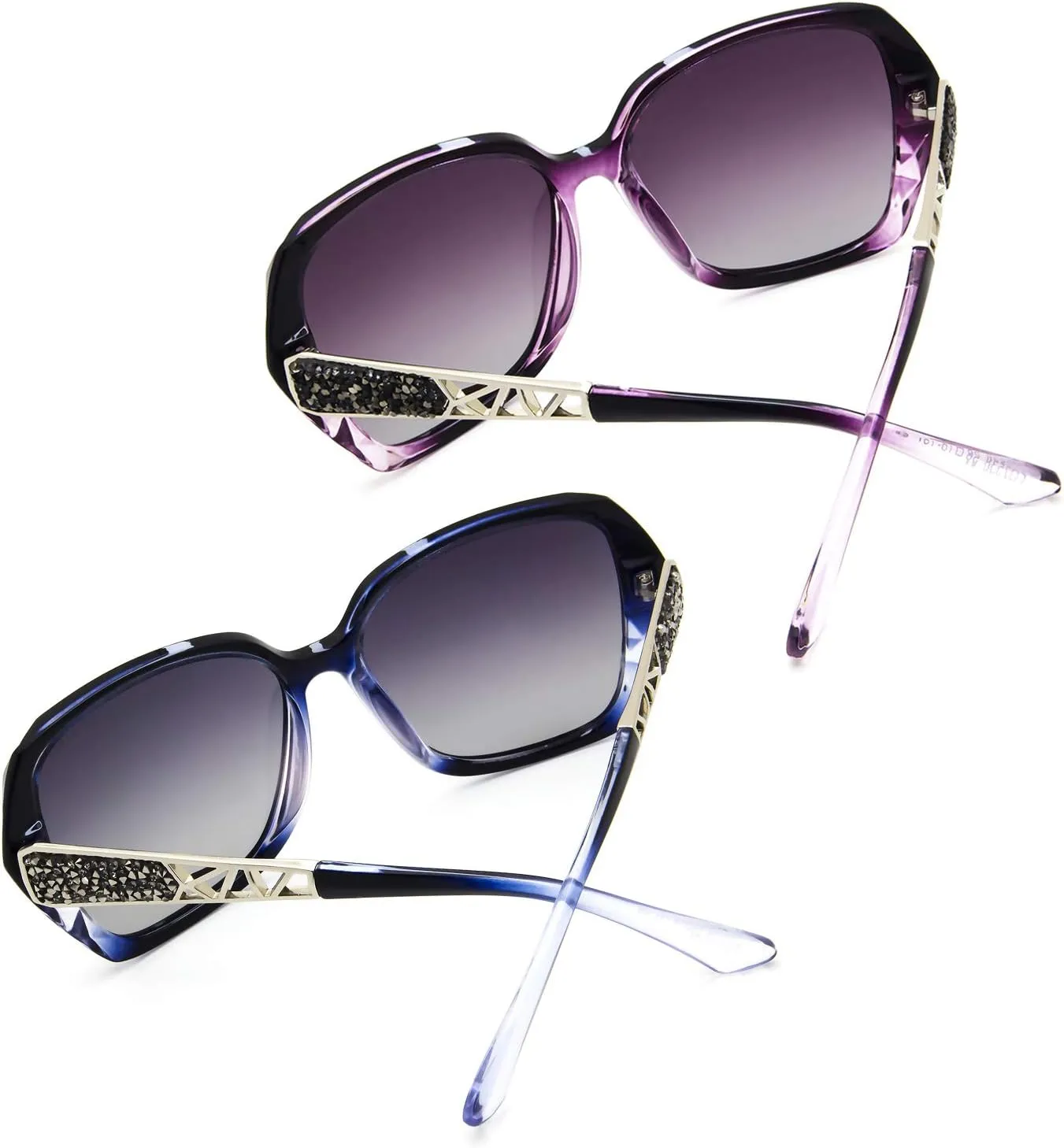 LECKIRUT Oversized Sunglasses for Women Polarized UV Protection Classic Fashion Ladies Shades Black Frame Gray Lens