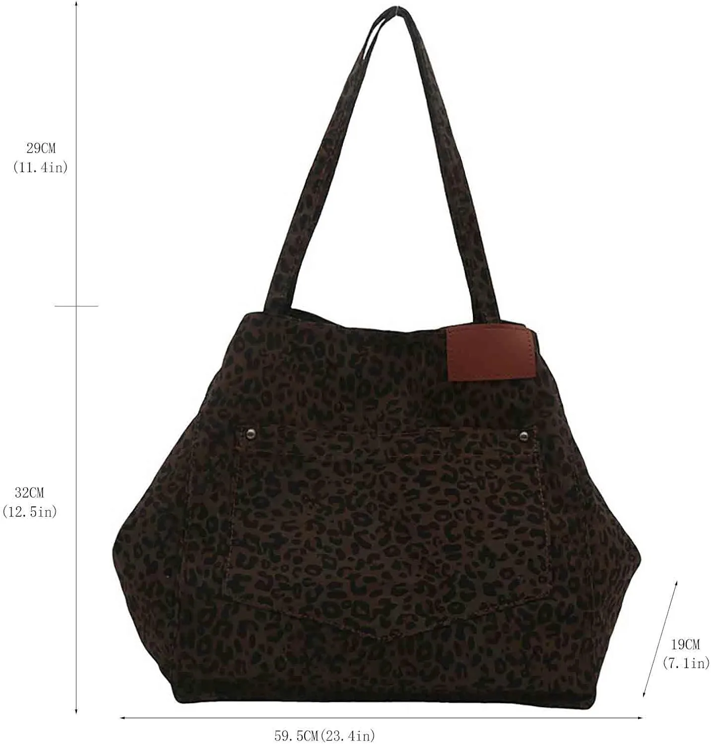 Leopard print canvas tote bag for women, casual large capacity tote bag, simple single shoulder crossbody bag