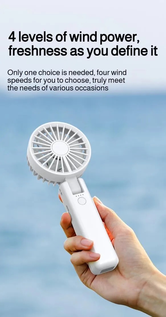 lilaBelle]【2-in-1 k & Handheld Fan YL09 Dual Blade USB, 4-Speed Portable Cooling with Foldable Design, Desktop for Women Men, Perfect for Saudi Desert Trips and Workplace