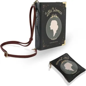 Literary Themed Bag Collection-Little Women |Black Set|Stylish&Unique Bookcover Shoulder&Clutch Bags|Pu Leather |Eco-Friendly|Daily Use & Perfect for Literature Enthusiasts|Eco-Friendly