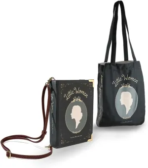 Literary Themed Bag Collection-Little Women|Black Set|Stylish&Unique Tote&Bookcover Shoulder Bags |Canvas&Pu Leather|Eco-Friendly|Daily Use&Perfect for Literature Enthusiasts|Eco-Friendly