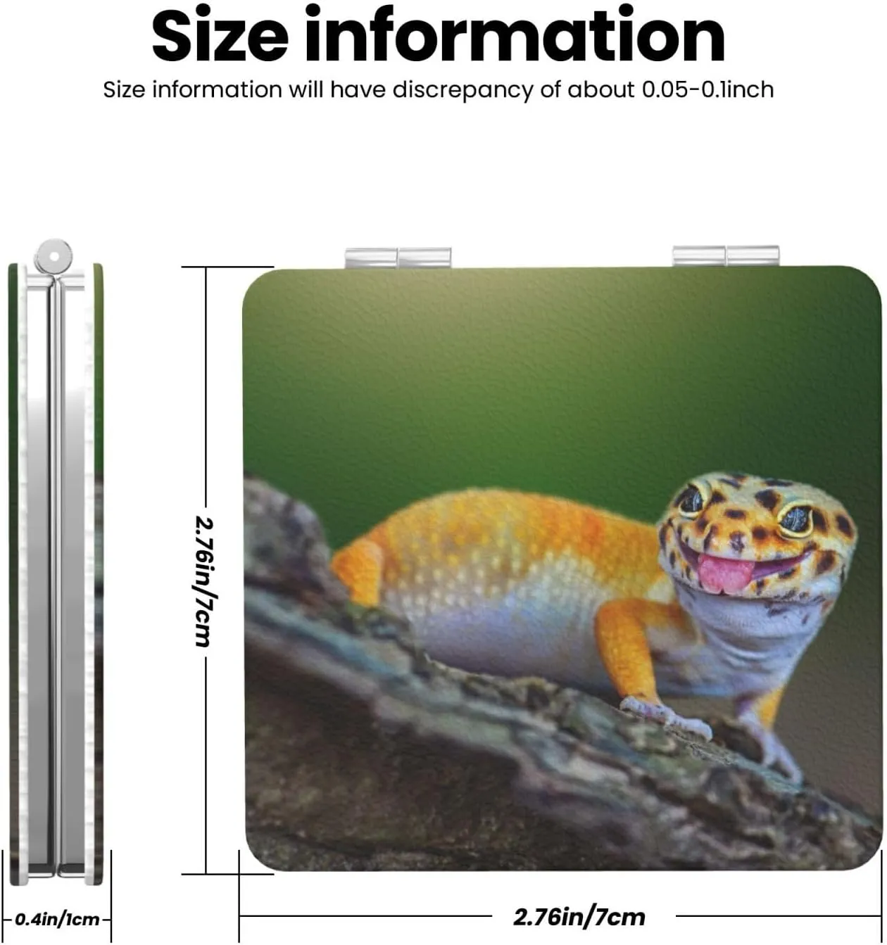Lizard Reptile Women Small Makeup Mirror Portable Pocket Cosmetic Mirror for Travel
