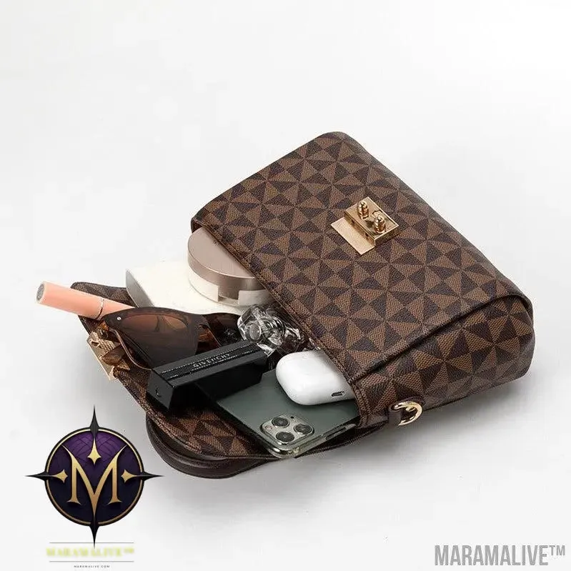 Lock Messenger Bag Simple Versatile One Shoulder Diagonal