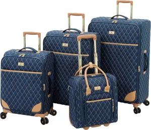 LONDON FOG Queensbury With Lightweight, Expandable, Telescoping Handles, Navy, 4 Piece