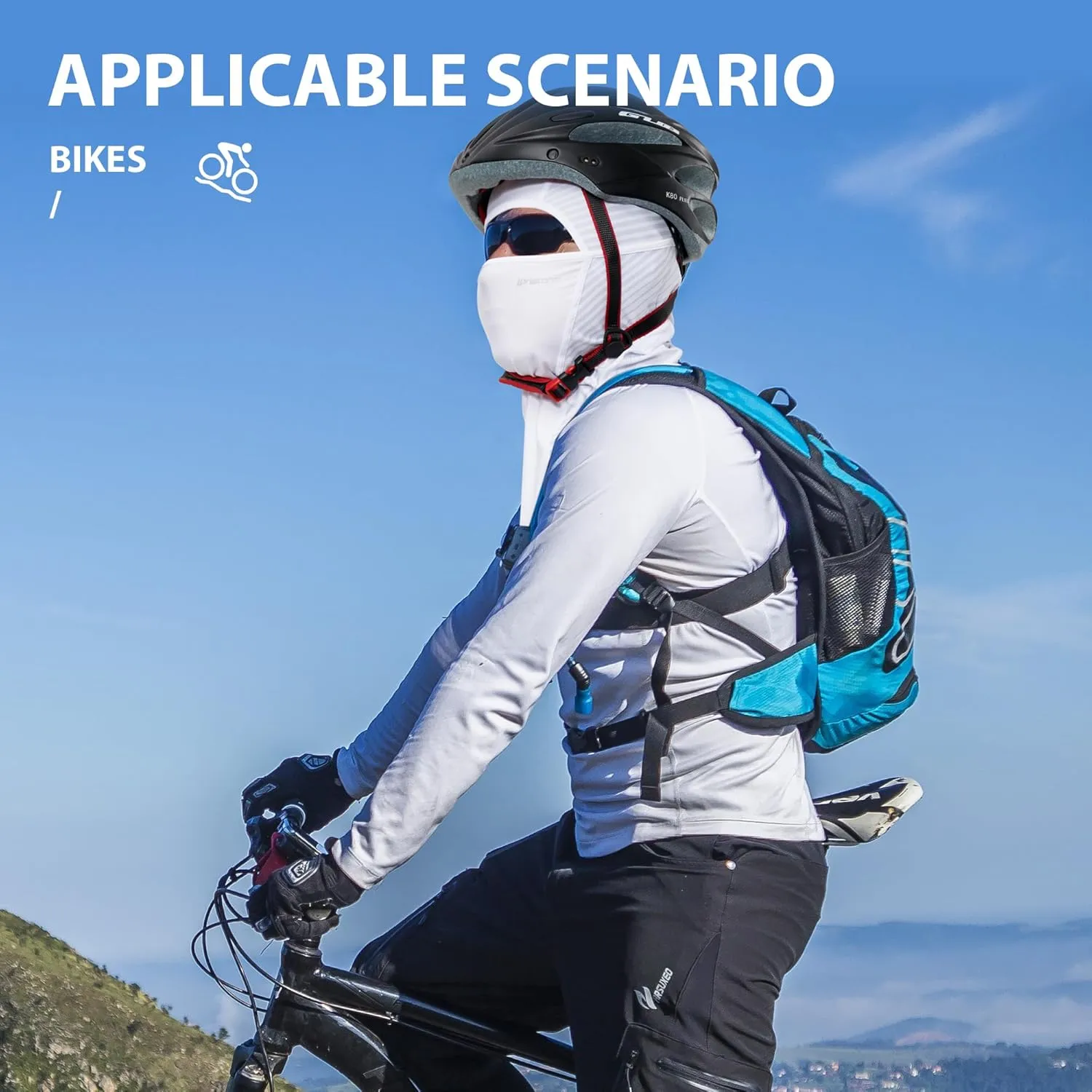 LONGLONG Balaclava Face Mask- 2 Pcs Sun Protection Mask Dustproof, Breathable Summer Full Face Cover for Motorcycle, Cycling