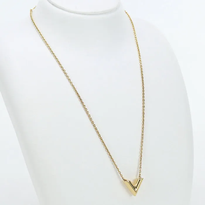 LOUIS VUITTON M61083 Necklace ・ Essential V Necklace metal gold Women
