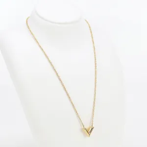LOUIS VUITTON M61083 Necklace Necklace Essential V pendant Gold Plated gold unisex