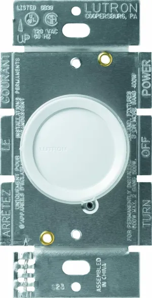 Lutron Rotary Dimmer for Incandescent Bulbs, 600-Watt Single-Pole/3-Way Preset, D-603P-WH, White