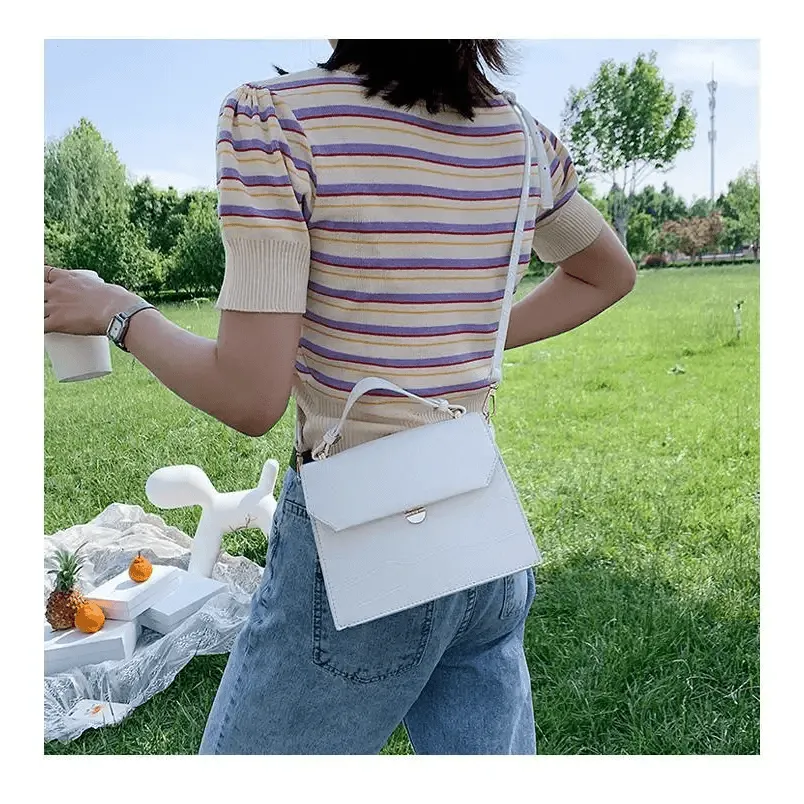 Luxury Snow White Crossbody Bags For Women And Girls Small PU Leather Handbag - Ladies Designer Evening Bags