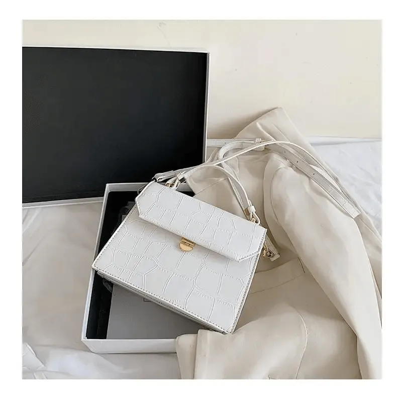 Luxury Snow White Crossbody Bags For Women And Girls Small PU Leather Handbag - Ladies Designer Evening Bags