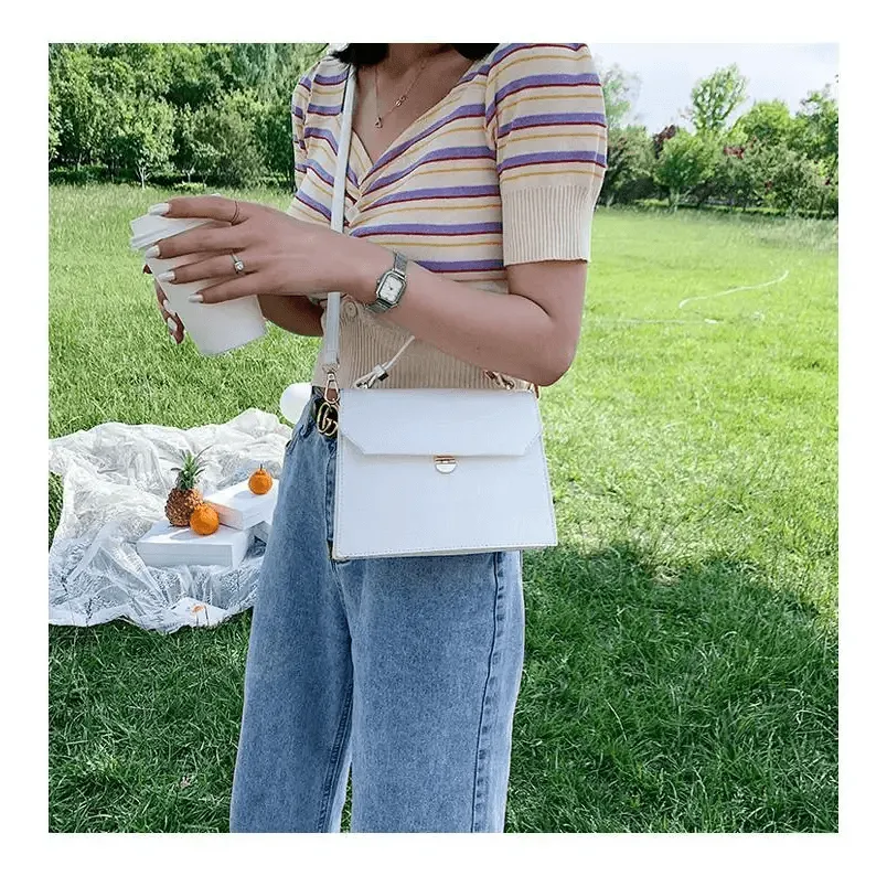 Luxury Snow White Crossbody Bags For Women And Girls Small PU Leather Handbag - Ladies Designer Evening Bags