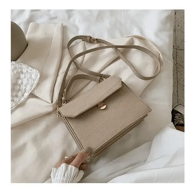 Luxury Snow White Crossbody Bags For Women And Girls Small PU Leather Handbag - Ladies Designer Evening Bags