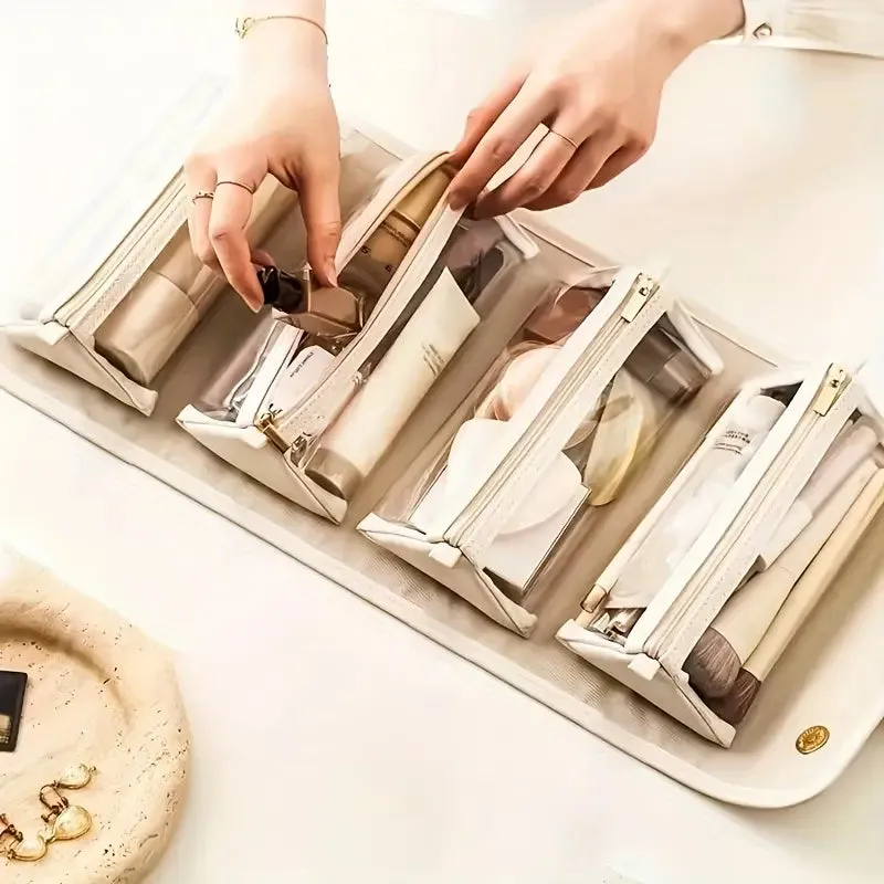 Luzille | Foldable Cosmetic Bag with Multiple Compartments for Hanging
