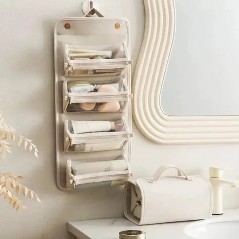 Luzille | Foldable Cosmetic Bag with Multiple Compartments for Hanging