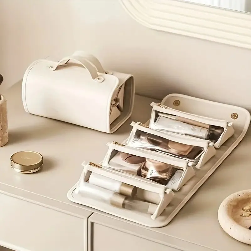 Luzille | Foldable Cosmetic Bag with Multiple Compartments for Hanging