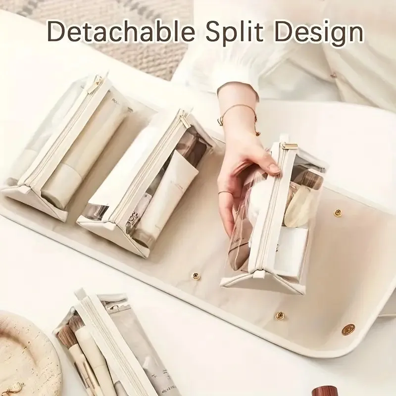 Luzille | Foldable Cosmetic Bag with Multiple Compartments for Hanging
