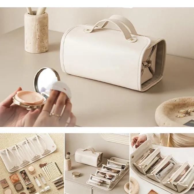 Luzille | Foldable Cosmetic Bag with Multiple Compartments for Hanging