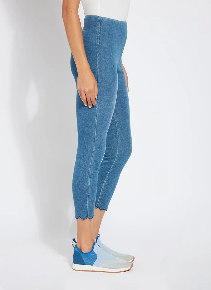 Lyssé Scallop Ankle Jeans – Cropped Jeans for Women and Stretch Jeans with Single Layer Scallop Edging